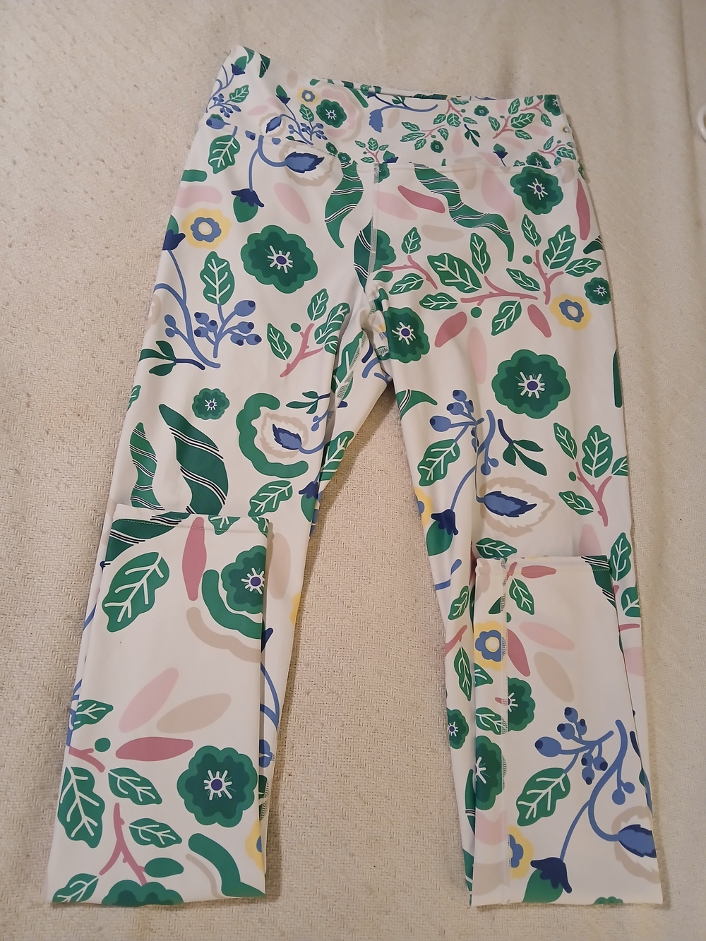 Jessie Zhao Floral Print Leggings for Women - White & Green